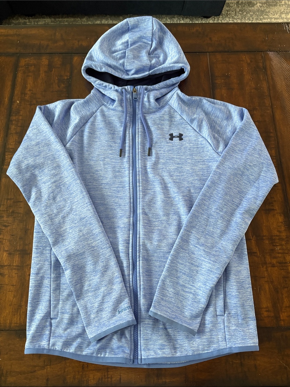 Under Armour Heather Sky Blue Full Zip Hooded Jacket